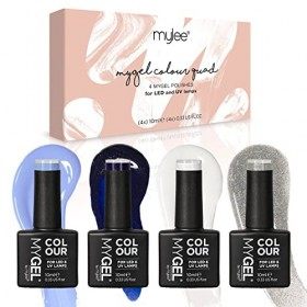 MyGel by MYLEE Snow Queen Vernis à Ongles Gel Set 4x10ml UV/LED Nail Art Manucure Pédicure pour Usage Professionnel et Domest