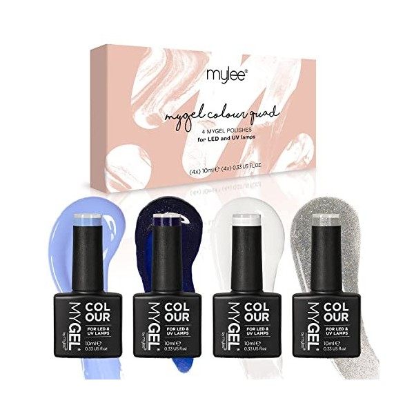 MyGel by MYLEE Snow Queen Vernis à Ongles Gel Set 4x10ml UV/LED Nail Art Manucure Pédicure pour Usage Professionnel et Domest