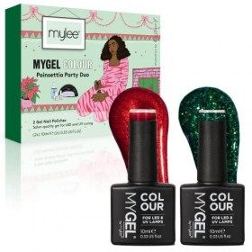 MyGel by MYLEE Poinsettia Party Vernis à Ongles Gel Set de noël 2x10ml UV/LED Nail Art Manucure Pédicure pour Usage Professio