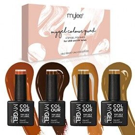 MyGel by MYLEE Pumpkin Spice Vernis à Ongles Gel Set 4x10ml UV/LED Nail Art Manucure Pédicure pour Usage Professionnel et Dom