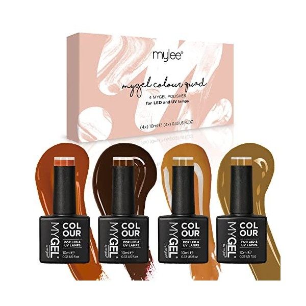 MyGel by MYLEE Pumpkin Spice Vernis à Ongles Gel Set 4x10ml UV/LED Nail Art Manucure Pédicure pour Usage Professionnel et Dom
