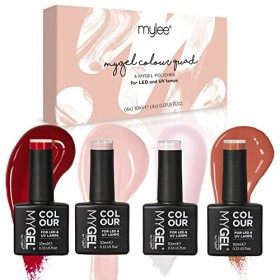 MyGel by MYLEE Sun and Games Vernis à Ongles Gel Set 4x10ml UV/LED Nail Art Manucure Pédicure pour Usage Professionnel et Dom
