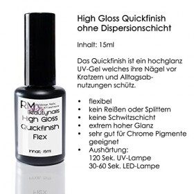 Quick Finish Flex Gel UV sans couche de dispersion/couche de sudation ultra haute brillance 15 ml