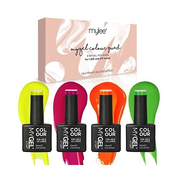 MyGel by MYLEE One in a Melon Vernis à Ongles Gel Set 4x10ml UV/LED Nail Art Manucure Pédicure pour Usage Professionnel et Do