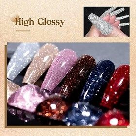 MIZHSE Gel de paillettes réfléchissantes Vernis à ongles Diamant étincelant Gel de vernis à ongles Gel brillant à paillettes 