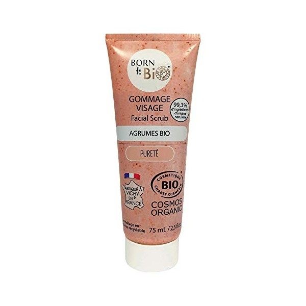 BORN TO BIO Gommage Visage Agrumes Bio Certifié Ecocert, 75 ml Gommage / Exfoliants
