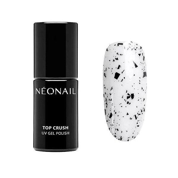 NEONAIL Vernis Semi Permanent Top Coat 7,2 ml Vernis Gel UV Semi Permanent Top Crush Black Gloss Top Coat Vernis à Ongles Gel