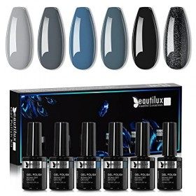Beautilux Kit de vernis semi-permanent Vernis à Ongles Gel Nail Polish boîte de 6 X 10 ml pour manucure VSP soak off prothèsi