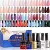 Lavender Violets Vernis Gel Semi Permanent Ongles Gel UV LED Soak Off Manucure Nail Art 21 Pcs Kit La Saint Valentin Cadeaux 