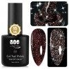 YTD Likomey Vernis Semi Permanent Pailleté Reflechissante,15ml Marron UV Vernis à Ongles Paillettes Réfléchissant Brillant Na