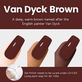 YTD Likomey Vernis Gel Semi Permanent Van Dyck Brun,15ml Vernis à Ongle,Soak Off UV LED Vernis Gel Vernis Manucure