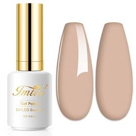 Imtiti Nude Vernis Semi-Permanents,15ml Vernis à Ongles Gel Marron Nude LED UV Vernis à Ongles Gel DIY Nail Art Kit de Démarr
