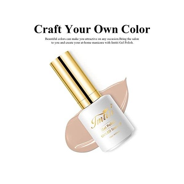 Imtiti Nude Vernis Semi-Permanents,15ml Vernis à Ongles Gel Marron Nude LED UV Vernis à Ongles Gel DIY Nail Art Kit de Démarr