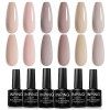 INPING Vernis Semi Permanent Nudee - 6 Couleurs Série Light Naturel Nude UV Vernis à Ongles, Nature Lumière Brun Nu Naked Gri