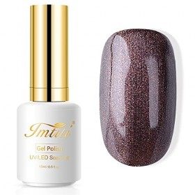 Vernis à ongles en gel marron, imtiti 1 pcs 15 ml bronze couleur brun tremper à la LED du gel à ongles longue durée de nail a