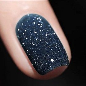 Vishine Soak Off UV LED Vernis à Ongles Gel Semi-Permanent Pailleté Bleu Foncé - Diamant Pailleté Deep RoyalBlue Gel Polish N