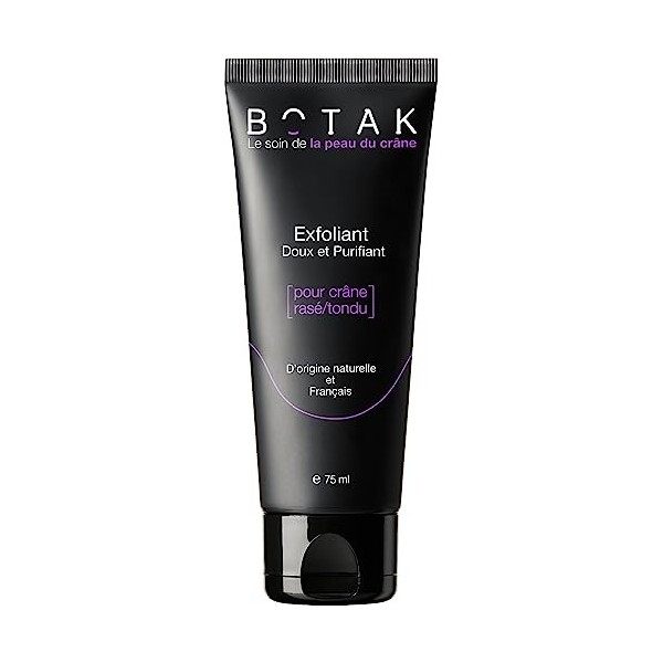 Exfoliant Doux et Purifiant BOTAK pour Crâne Rasé/Tondu | 99% d’origine naturelle, Végan, Français | Absorbe l’excès de sébum...
