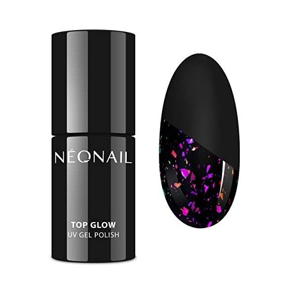 NEONAIL Vernis à ongles UV Top Coat TOP GLOW CELEBRATE 7.2 ml Glitter Lack mit Flecken