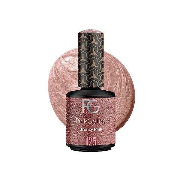 Pink Gellac Vernis Semi-Permanent - Bronzy Pink 15 ml – Vernis Semi-Permanent Rose - Vernis Semi-Permanent pour 14+ Jours de 