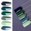 Vernis Gel Semi Permanent Lot de Vert - Vishine UV LED Vernis à Ongles Gel Soak Off Manucure Nail Art Kit 6 Couleurs X 8ml