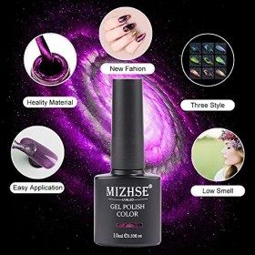 MIZHSE 9D Cat Eye Gel Polish Set Caméléon Magnétique Gel Vernis À Ongles Soak Off UV Gel Nail Manucure Kit 6 Couleurs 10 ml