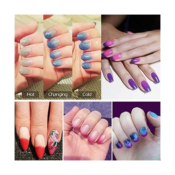 Vishine Vernis Gel Semi Permanent Caméléon Change de Couleur Vernis à Ongles UV LED Caméléon 6 Couleurs Kit de Manucure Semi 