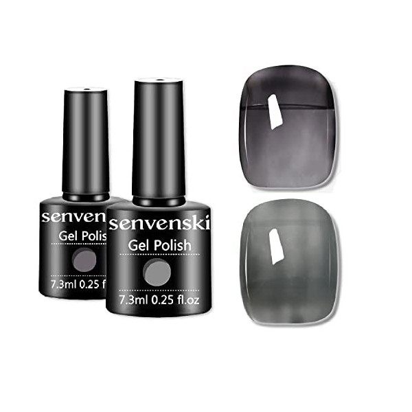 Senvenski Clignotant Vernis Gel UV Semi Permanent, Vert Bleu Scintillant Vernis Semi Permanent, Diamant Brillant Clignotant U