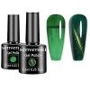 Senvenski Clignotant Vernis Gel UV Semi Permanent, Vert Bleu Scintillant Vernis Semi Permanent, Diamant Brillant Clignotant U