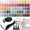 BTIZTLLA 21 Couleurs Kit Vernis Semi Permanent Gel 120W Lampe UV, Vernis Gel UV, Base et Top Coat, Matt Top Coat Machine Vern