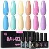 UR SUGAR 7,5ML Vernis Semi Permanent Nude Pourpre, Semi Permanent Kit Pale Rouge Vernis Gel U V Vernis à Ongles Gels Soak Off