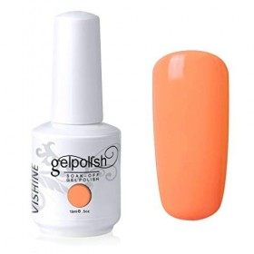Vishine Vernis à ongles Semi-permanent Soak Off UV LED Gel Polish Nail Gel Manucure Orange Clair 809 