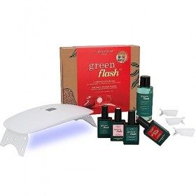 Manucurist Green Flash Essentials Coffret de Vernis à Ongles Gel LED - Lampe à Ongles LED 24W + Base Coat + Top Coat + Vernis