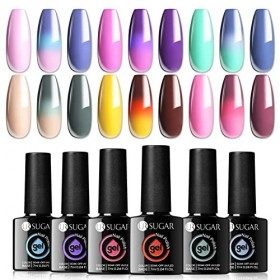 UR SUGAR 7ML Vernis Semi Permanent Vernis Cameleon Semi Permanent Thermique Vernis à Ongle Température Change de Couleurs Kit
