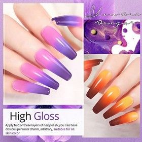 UR SUGAR 7ML Vernis Semi Permanent Vernis Cameleon Semi Permanent Thermique Vernis à Ongle Température Change de Couleurs Kit