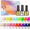 23 Pcs UV LED Gel Vernis à Ongles - SHOWNAIL 20 Couleurs Lot Vernis Semi Permanent Effet Lumineux Néon avec Base et Top, Matt