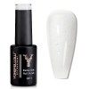 YOKEFELLOW Vernis Semi Permanent Pailleté Nude, 10ml Vernis à Ongles Semi Permanent Soak Off UV LED Gel French Manucure Nail 