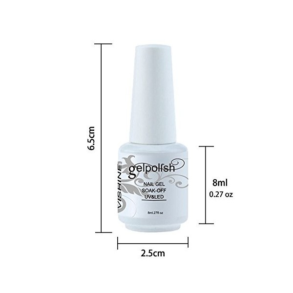 Vishine Vernis à ongles Semi-permanent Soak Off UV LED Gel Polish Nail Gel Manucure 8ml Rose foncé 770