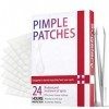 Sugelary Lot de 252 patchs dacné à boutons, utilisation de jour et de nuit, 2 en 1, hydrocolloïdes invisibles et naturels av ...