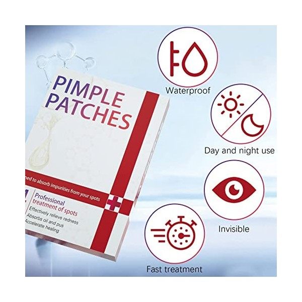 Sugelary Lot de 252 patchs dacné à boutons, utilisation de jour et de nuit, 2 en 1, hydrocolloïdes invisibles et naturels av ...