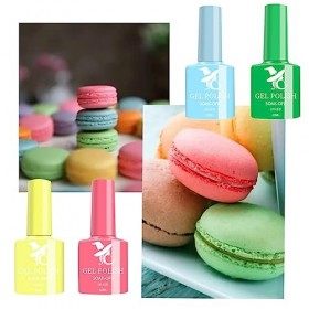 Gireatick 10 Couleurs Summer Gel Vernis à Ongles, 10pcs Orange Vif Jaune Bleu Violet Vert Rouge Couleurs, Rainbow Gel Nail Ve