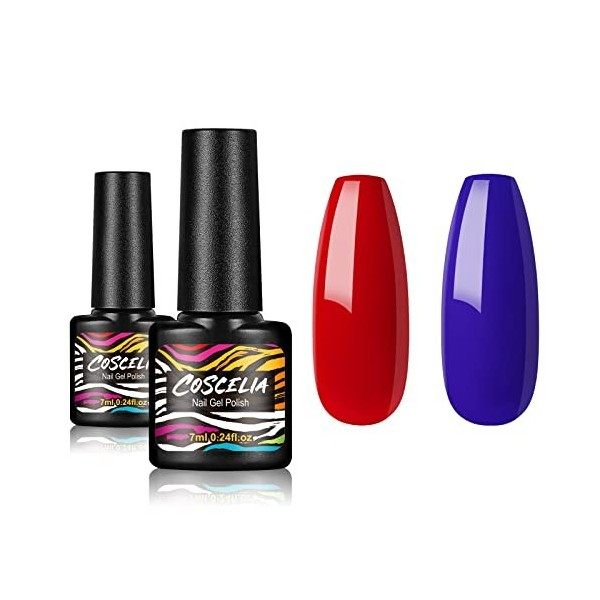 COSCELIA 2 Couleurs Gel Vernis à Ongles Kit Sliver Hot Pink Gel Vernis à ongles Art Starter Manucure Salon DIY à la maison