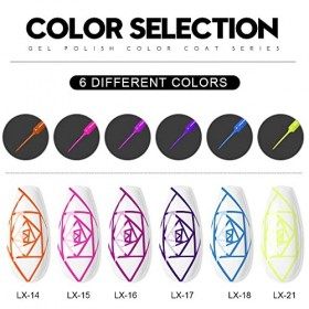 Beautilux Liner Vernis Semi Permanent Gel, 6 Couleurs Liner Vernis Gel, 10ml Orange, Rose, Violet, Violet Foncé, Bleu, Fluore
