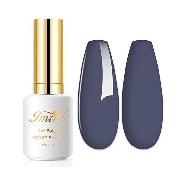 Imtiti Gris Vernis Gels Semi-Permanents,15ml Vernis à Ongles Gel Gris Lavande LED UV Vernis à Ongles Gel DIY Nail Art Kit de 