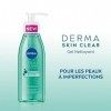 NIVEA Derma Skin Clear Gel nettoyant visage 1 x 150 ml , Soin nettoyant formulé pour les peaux à imperfections, Gel visage à ...