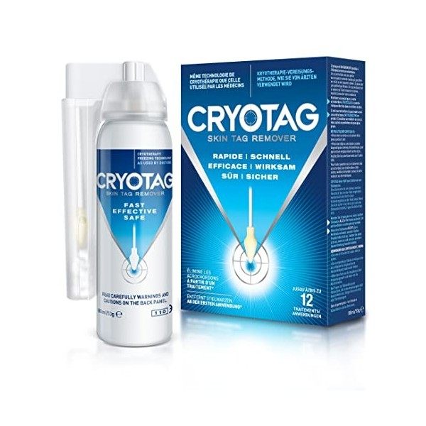 Cryotag Skin Tag Remover - Rapide Efficace Sûr - Elimine les acrochordons par cryothérapie- jusquà 12 traitements