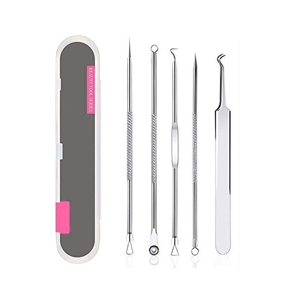 lumcov Blackhead Remover Outil,Extracteur Point Noir,Pimple Extractor Acne aiguille Blackhead Remover Set,Professionnel Dacn ...