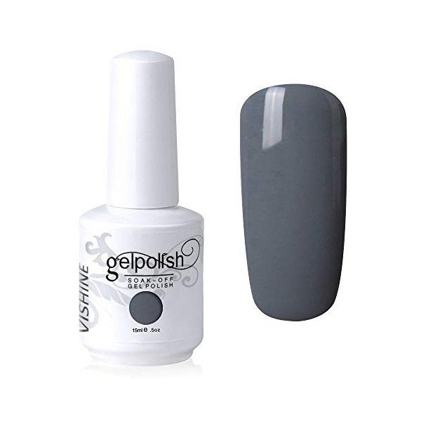 Vishine Vernis à ongles Semi-permanent Soak Off UV LED Gel Polish Diy Manucure Grey 532 