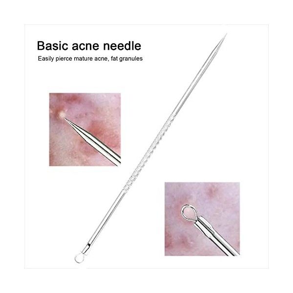 lumcov Blackhead Remover Outil,Extracteur Point Noir,Pimple Extractor Acne aiguille Blackhead Remover Set,Professionnel Dacn ...
