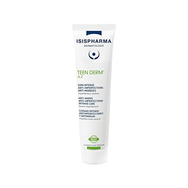 IsisPharma Teen Derm AZ - Soin intense pour peaux acnéiques - Effets visibles rapides Crème Jour et Nuit