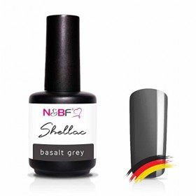 N&BF Soak Off UV LED Vernis à Ongles Gel Semi-Permanent gris/grise Gel Polish - Basalt Grey 12ml - Made in Germany